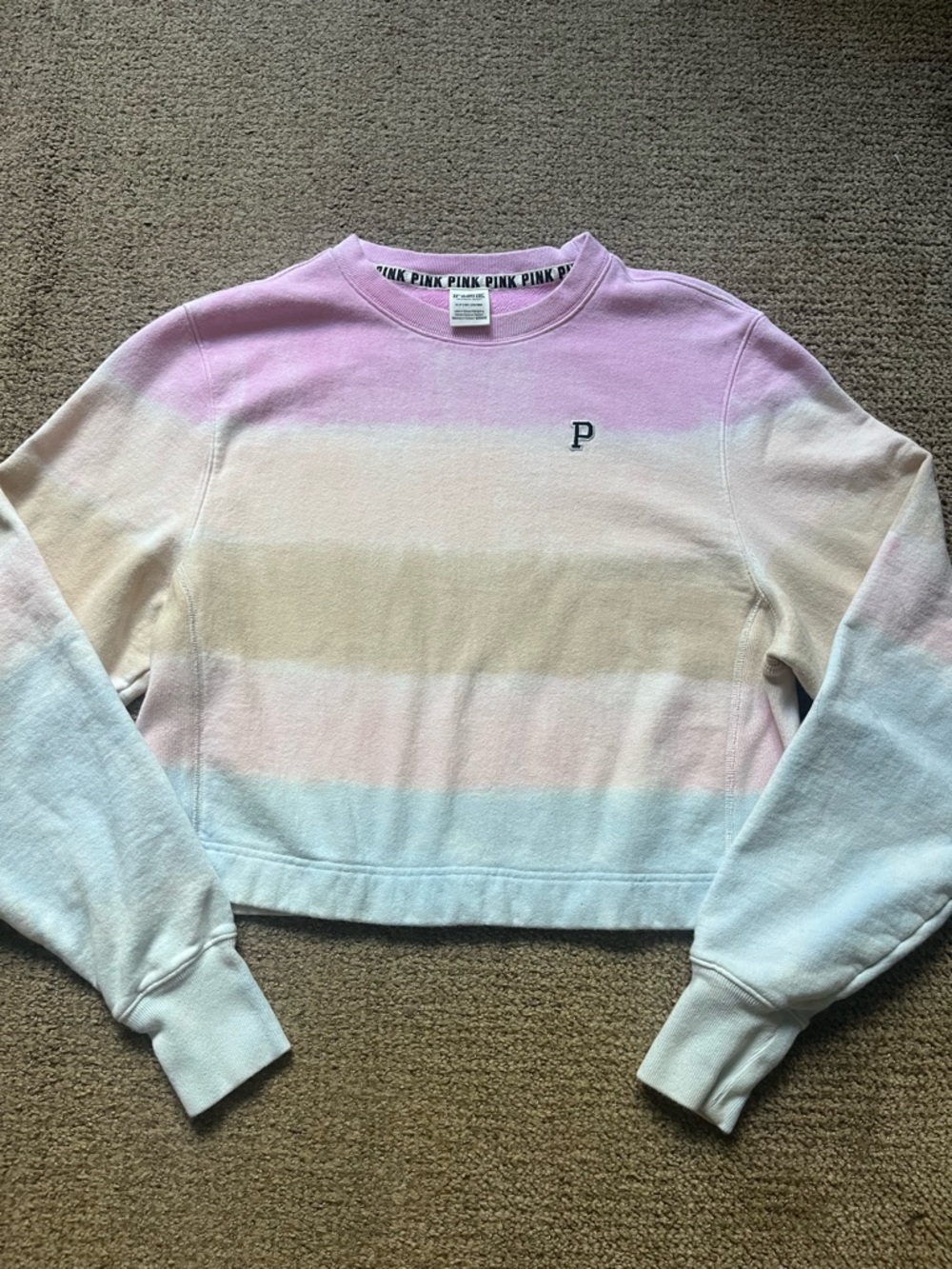 Victoria's Secret PINK Ombre Cropped Sweatshirt Size S